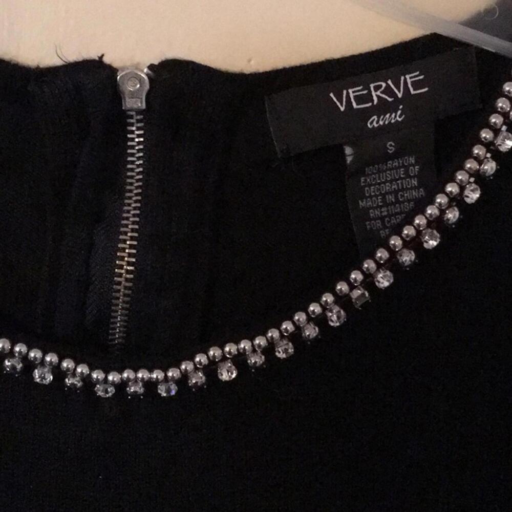 🍁Verve ami Black Embellished Rayon sweater Small - Picture 6 of 8